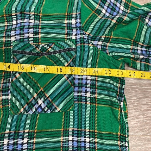 Aerie Green Plaid Flannel Boyfriend Sleep Casual Button Down Top L - Picture 8 of 16